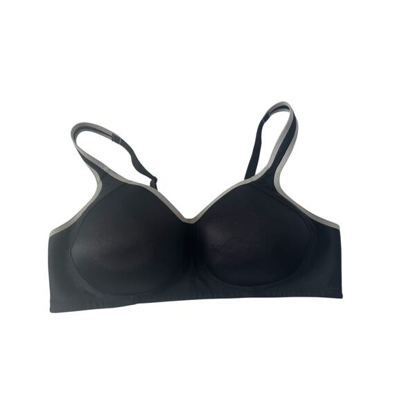 Vanity Fair Women Bra 40C Black T Shirt Wireless Sports Bra Adjustable #5309 - Picture 1 of 8